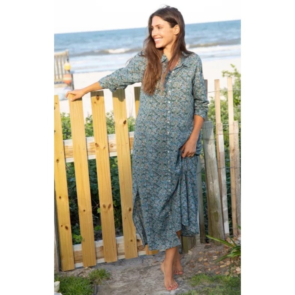 NATURAL LIFE Teal Floral Maxi Dress